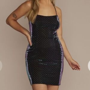Iridescent mini dress party dress